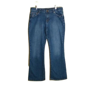 Calvin Klein medium wash mid-rise bootcut women's jeans. 12.